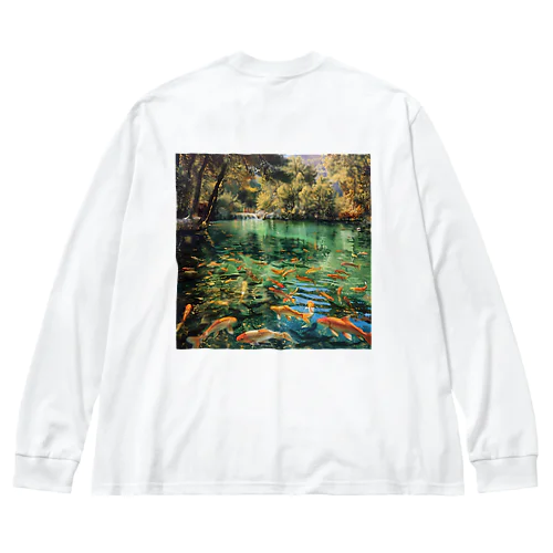 透き通ってる長良川で泳いいる魚たち アメジスト 2846 Big Long Sleeve T-Shirt