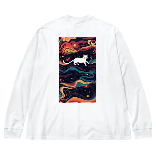 宇宙で遊んでる白猫 アメジスト 2846 Big Long Sleeve T-Shirt