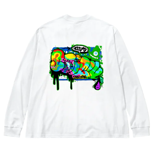 GRAFFITI  グラフィティ HELLO ステッカー ビッグシルエットロングスリーブTシャツ