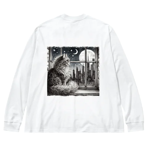 窓際の猫 Big Long Sleeve T-Shirt