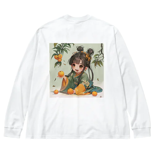 小さな弁財天様が豊富な収穫に喜び アメジスト 2846 Big Long Sleeve T-Shirt