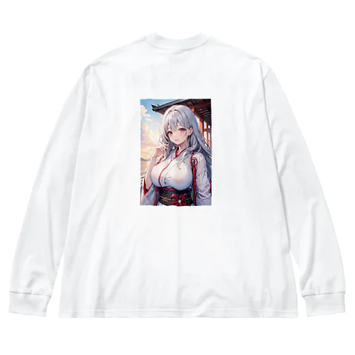 綺麗な巫女 ビッグシルエットロングスリーブTシャツ