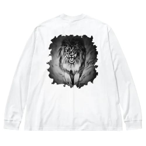 ライオン　アートアニマル　モノクロ Big Long Sleeve T-Shirt