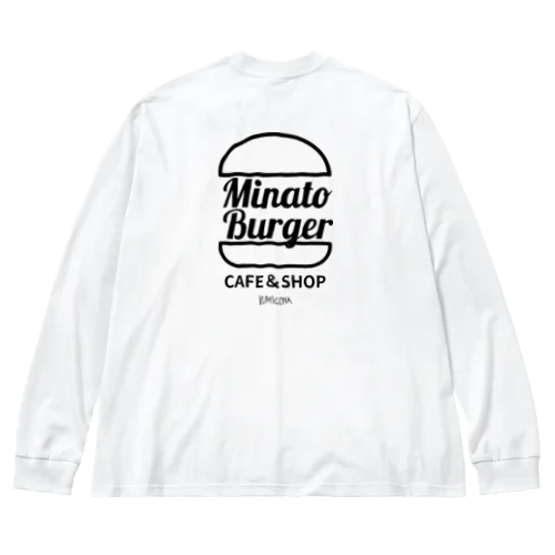 MinatoBurgerグッズ（ブラック） ビッグシルエットロングスリーブTシャツ