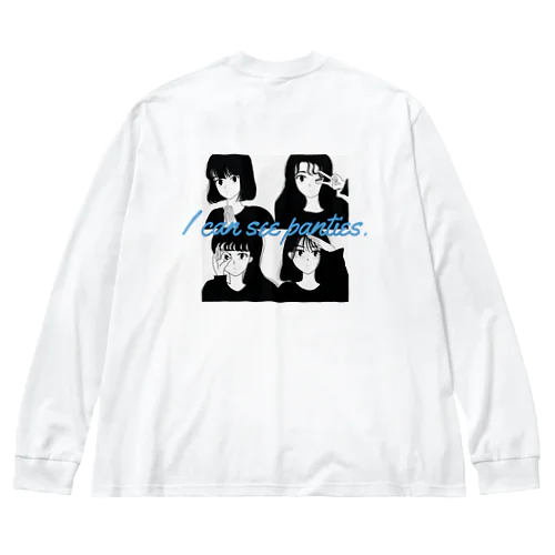 イケてるジェスチャーをする彼女たち(バックプリント) Big Long Sleeve T-Shirt