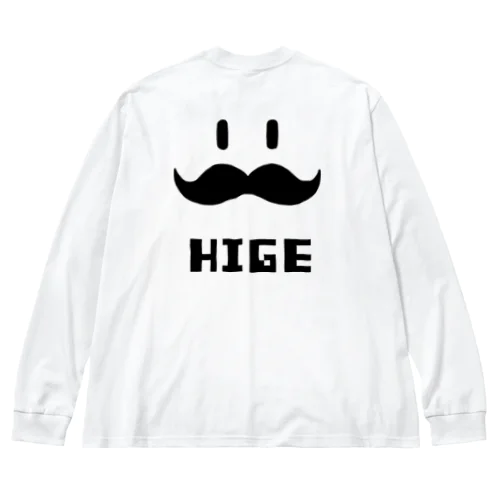 ヒゲHIGE（黒） ビッグシルエットロングスリーブTシャツ