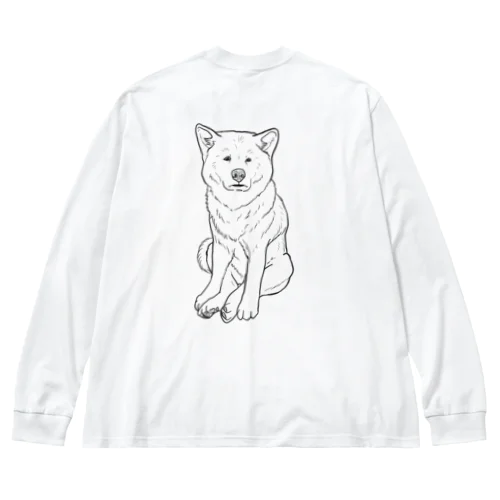 ZAZEN白秋田犬 ビッグシルエットロングスリーブTシャツ