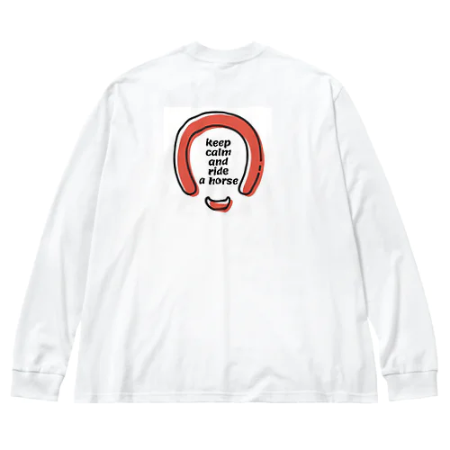 Keep calmの馬、蹄鉄、馬蹄シリーズ Big Long Sleeve T-Shirt