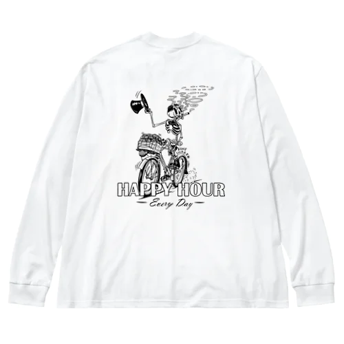 "HAPPY HOUR"(B&W) #2 Big Long Sleeve T-Shirt