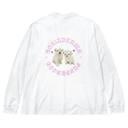 PUPPYHOOD LOGO / PINK ビッグシルエットロングスリーブTシャツ