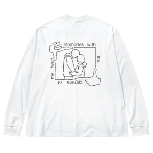 カップルTシャツ「思い出は心のカメラで」 ビッグシルエットロングスリーブTシャツ