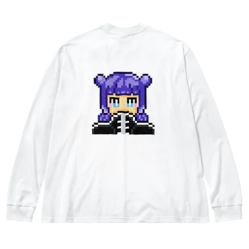 ドット絵カンフー少女 ビッグシルエットロングスリーブTシャツ