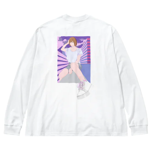 Girl 3D back ビッグシルエットロングスリーブTシャツ