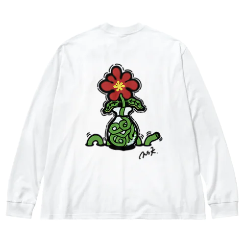 wavy flower   ビッグシルエットロングスリーブTシャツ