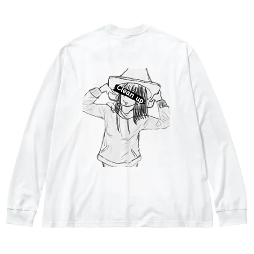 sk8少女片付けカラーコーンちゃん ビッグシルエットロングスリーブTシャツ