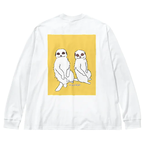 （背面イエロー）ミーアキャット本物。 Big Long Sleeve T-Shirt