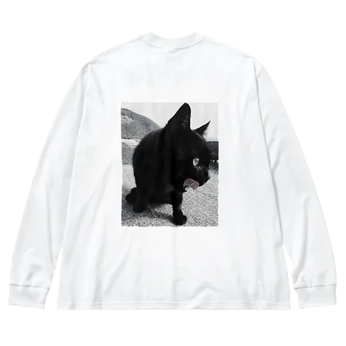 HF 波止場の猫ちゃん フォトプリント ビッグシルエットロングスリーブTシャツ