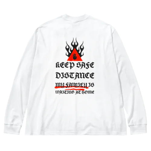 Keep Safe Distance ビッグシルエットロングスリーブTシャツ