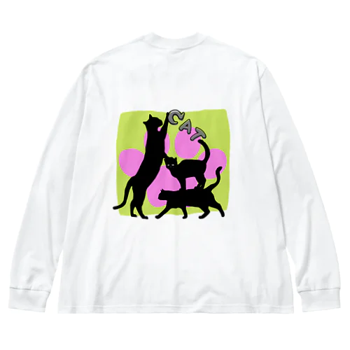 黒猫タワー(肉球) Big Long Sleeve T-Shirt