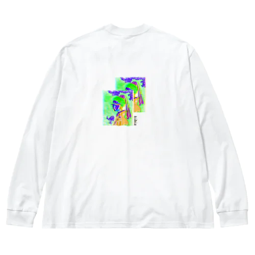 Girl with a Pearl Earring glitch_ed. ver.1.0.0 ビッグシルエットロングスリーブTシャツ