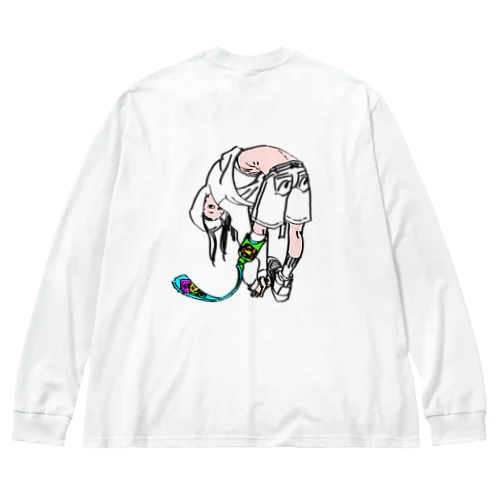 前屈するCちゃん ビッグシルエットロングスリーブTシャツ