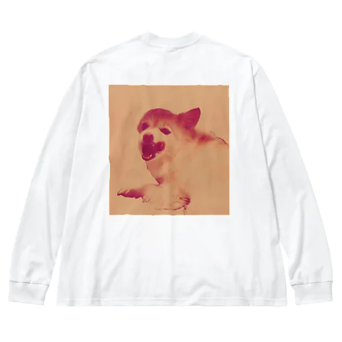 威嚇する犬 루즈핏 롱 슬리브 티셔츠
