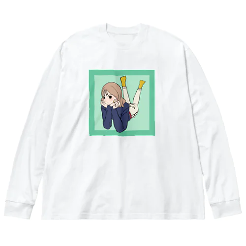 レトロ韓国ガール♡ ビッグシルエットロングスリーブTシャツ