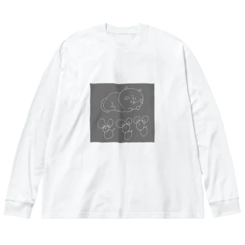 ぬこのにちじょう（ねずみ軍団） ビッグシルエットロングスリーブTシャツ