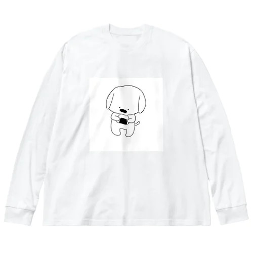 もぐもぐわんちゃん(おにぎり) ビッグシルエットロングスリーブTシャツ