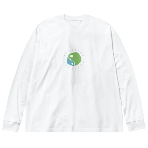 ゆるマガタマ（水色×黄緑） ビッグシルエットロングスリーブTシャツ