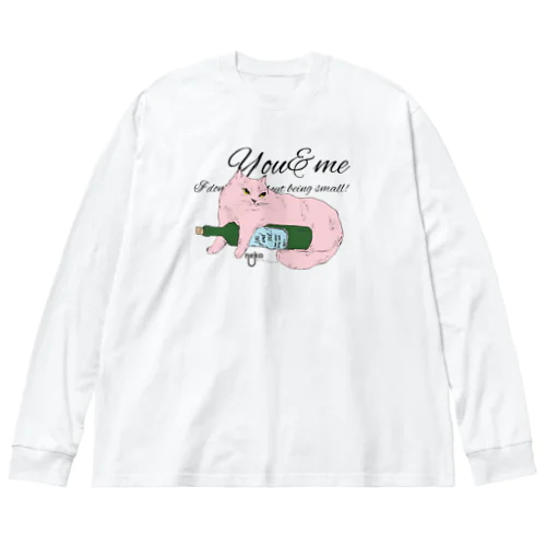 You&meネコ兄妹　福とワイン ビッグシルエットロングスリーブTシャツ