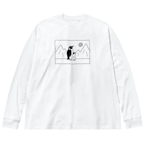 氷とペンギン ビッグシルエットロングスリーブTシャツ