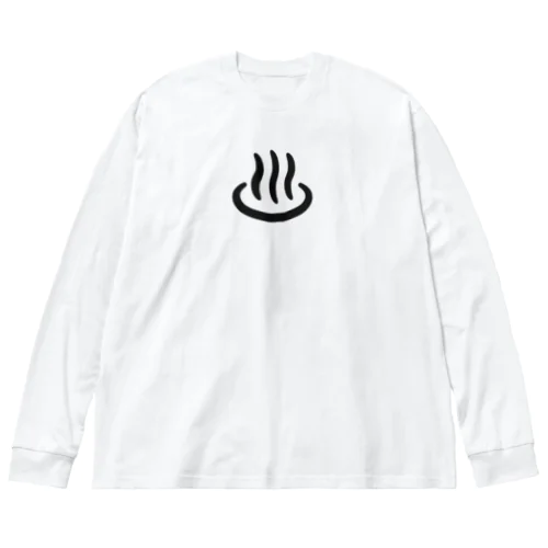 温泉マーク(黒) Big Long Sleeve T-Shirt