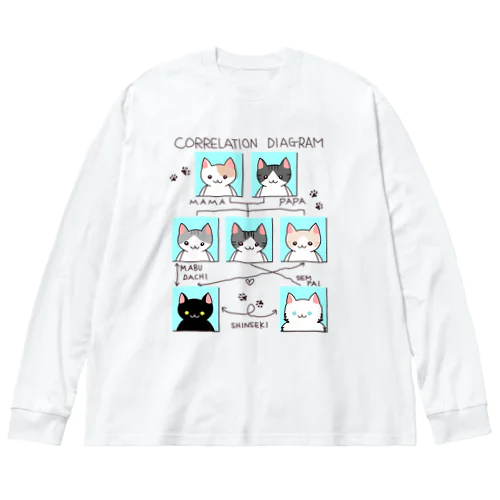 ねこさんの相関図 ビッグシルエットロングスリーブTシャツ