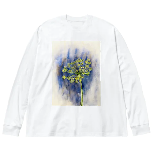 植物画着彩2 ビッグシルエットロングスリーブTシャツ
