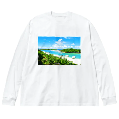 石垣島の絶景・川平湾 ビッグシルエットロングスリーブTシャツ