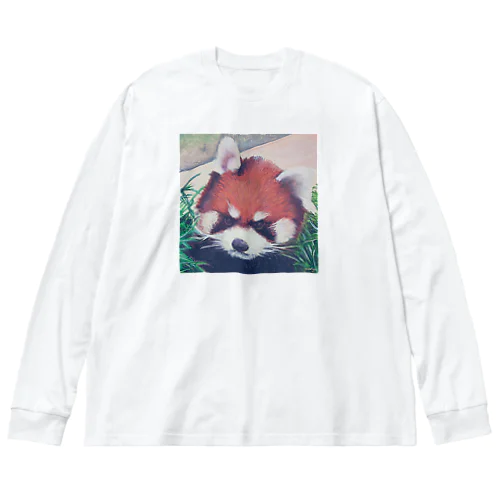 キリッとしたレッサーパンダ ビッグシルエットロングスリーブTシャツ