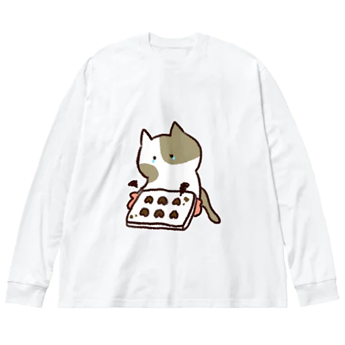 クッキーが焦げちゃった猫ちゃん ビッグシルエットロングスリーブTシャツ