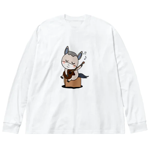 さすらいのギターロバ ビッグシルエットロングスリーブTシャツ