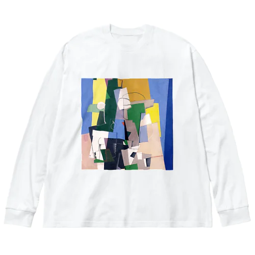 Art Realism Pattern Design Square ビッグシルエットロングスリーブTシャツ