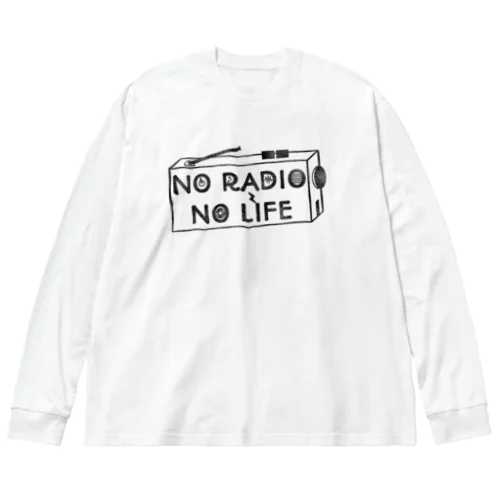 NO RADIO NO LIFE(ブラック) ビッグシルエットロングスリーブTシャツ