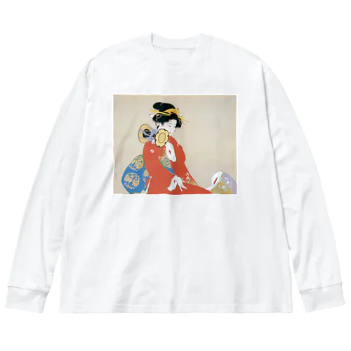 Ukiyoe  浮世絵　上村松園・鼓の音 ビッグシルエットロングスリーブTシャツ