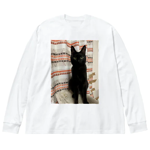 黒ネコちゃん ビッグシルエットロングスリーブTシャツ