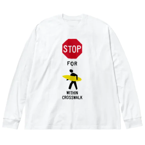 stop for surfer_No.003_fC ビッグシルエットロングスリーブTシャツ