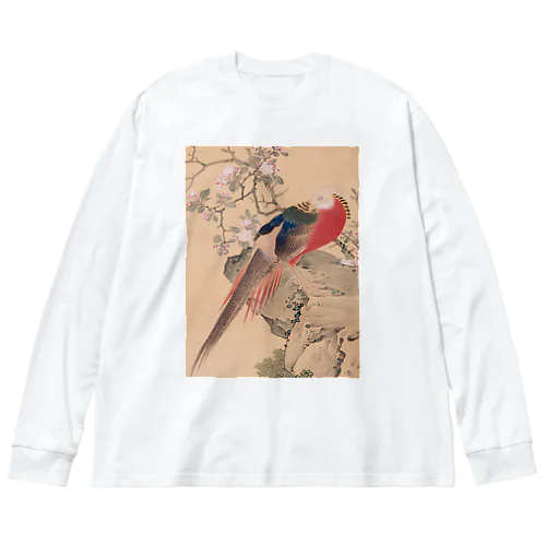 浮世絵 UKIYOE 円山応挙；金鶏 ビッグシルエットロングスリーブTシャツ