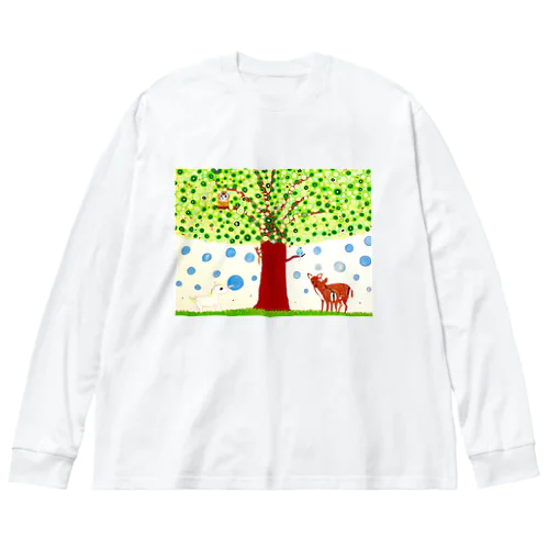 希望の木　-壁紙用- ビッグシルエットロングスリーブTシャツ