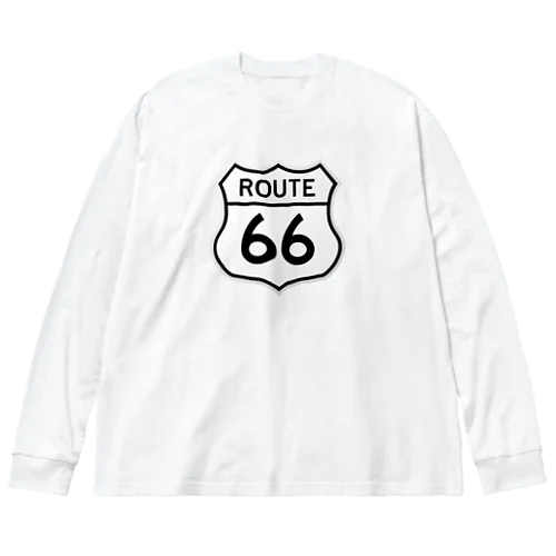 U.S. Route 66  ルート66　ブラック Big Long Sleeve T-Shirt
