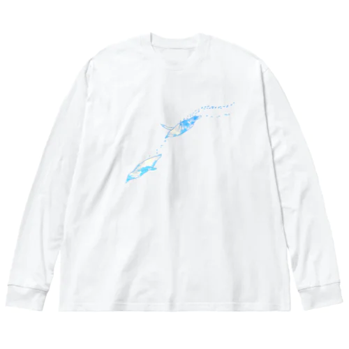 空を飛ぶように（文字なし） ビッグシルエットロングスリーブTシャツ