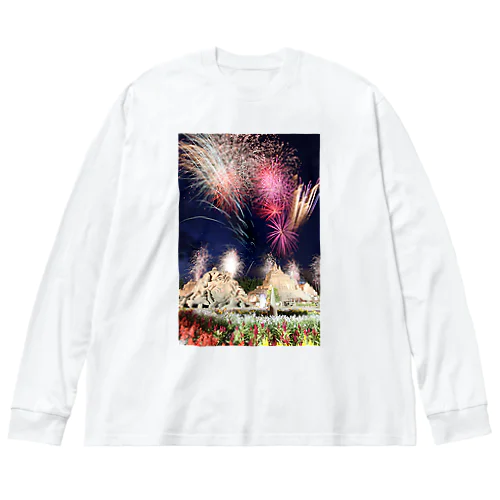 砂と花火の競演 ビッグシルエットロングスリーブTシャツ