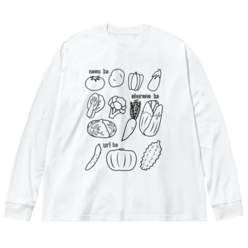 線画　君たち何科？ ビッグシルエットロングスリーブTシャツ